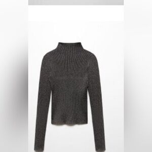 Mango NWT silver metallic top